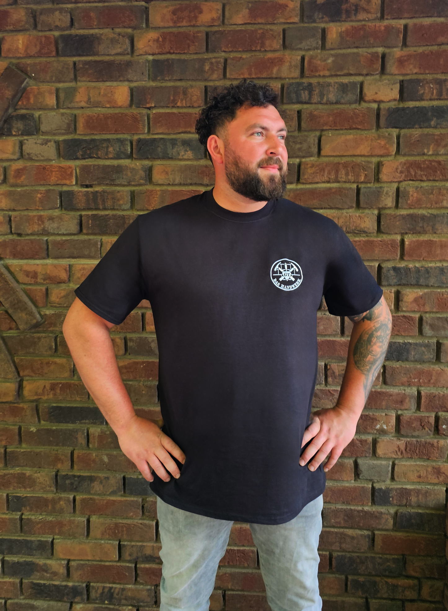 GT DAS HANDWERK - KURZARM WOLLE T-SHIRT SCHWARZ